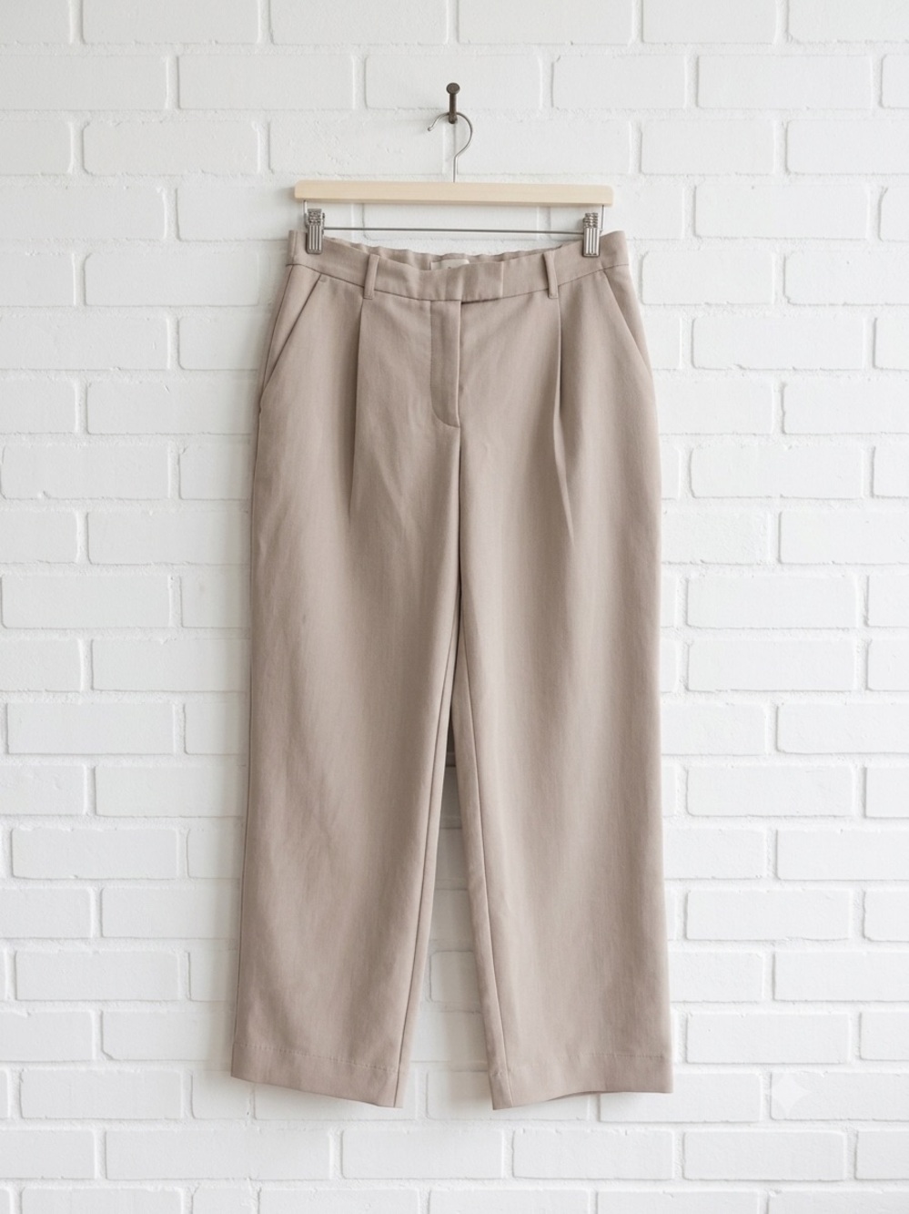 Abercrombie & Fitch Sloane Tailored Wide Leg Pant Taupe Beige Size 29 / 8